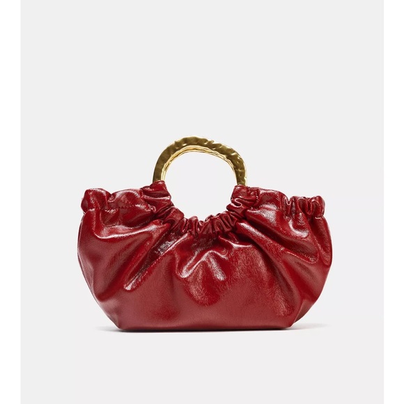Zara Handbags - NEW Zara Runched Red Handbag